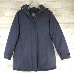 SPIRE By Galaxy Blue Puffer Coat Jacket Fur Trim Hood WOMEN'S SIZE XXXL EUC